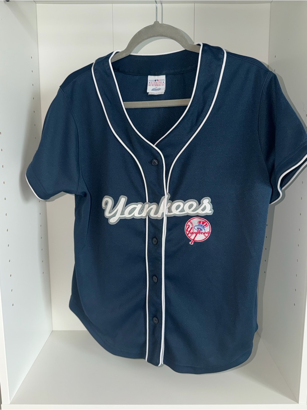 Genuine Merchandise Navy and White Kids Button-Up Yankees Jersey